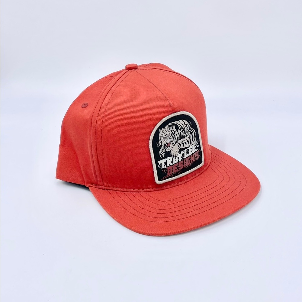 NEW Troy Lee Designs Race Shop Orange Tiger Patch SnapBack Hat Cap Adult OSFM